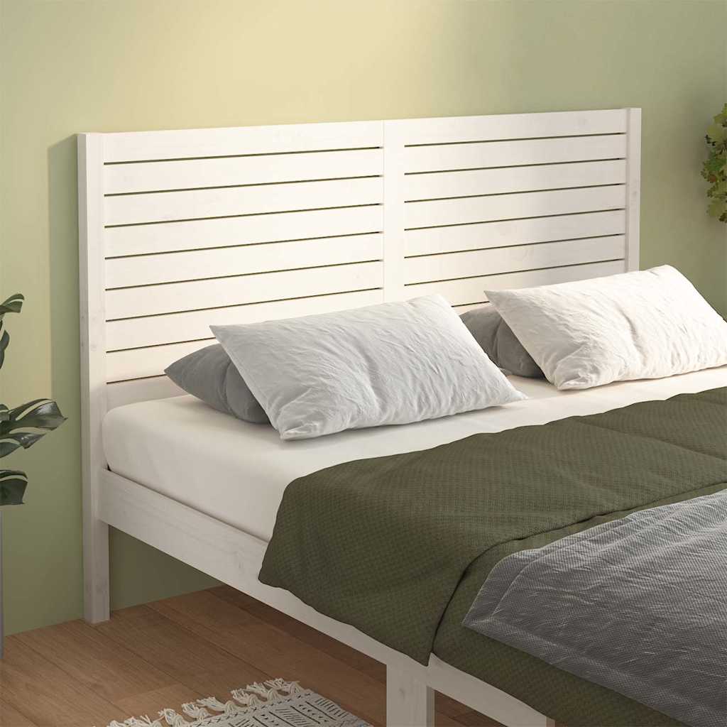 Vidaxl hoofdbord 146x4x100 cm massief grenenhout wit