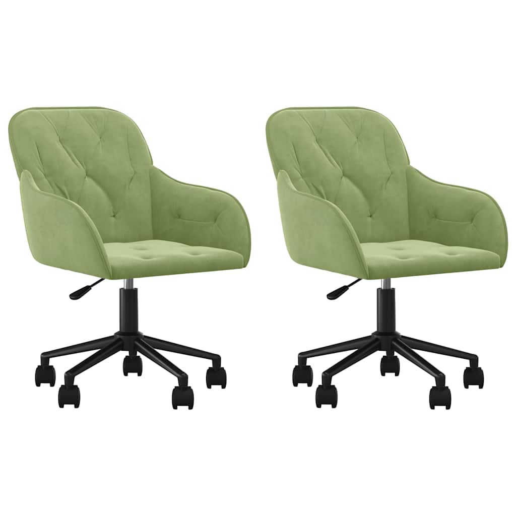 Vidaxl eetkamerstoelen draaibaar 2 st fluweel lichtgroen