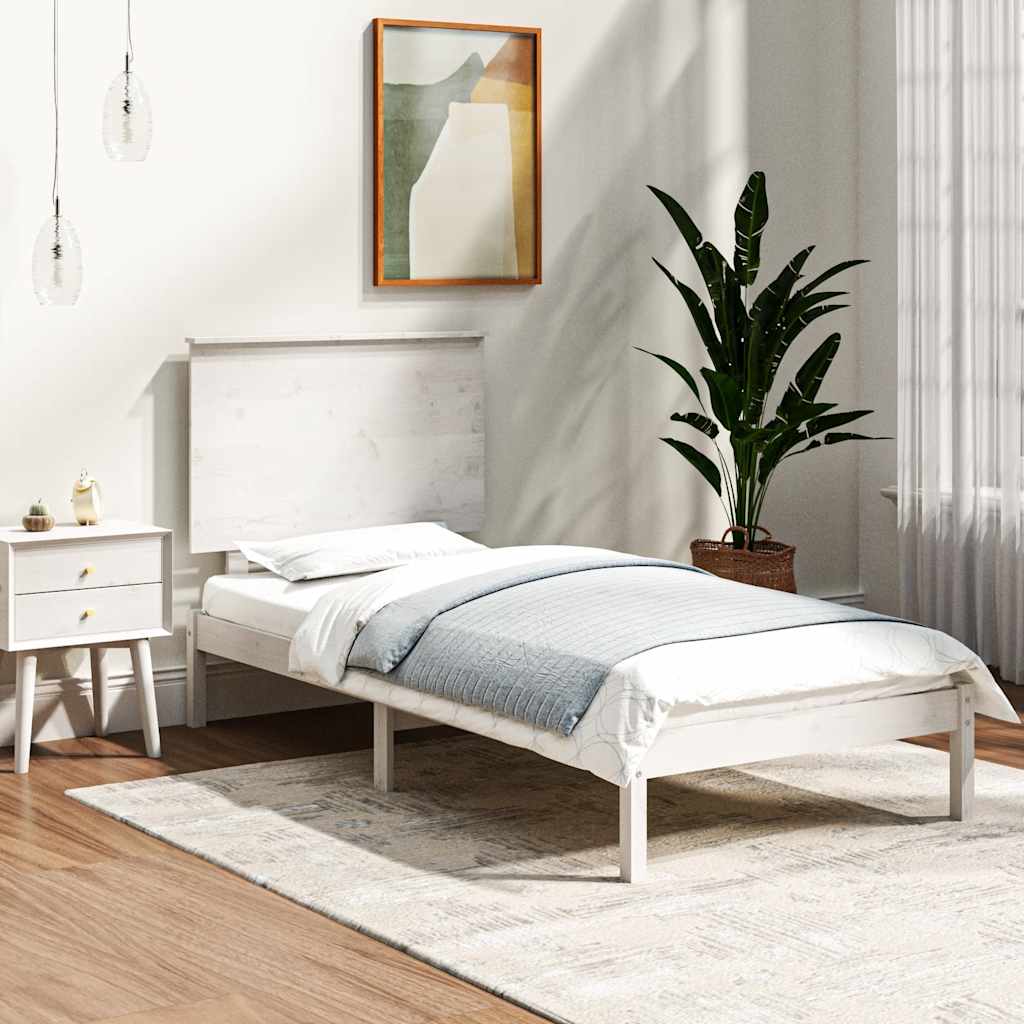 Vidaxl bedframe zonder matras massief grenenhout wit 90x200 cm