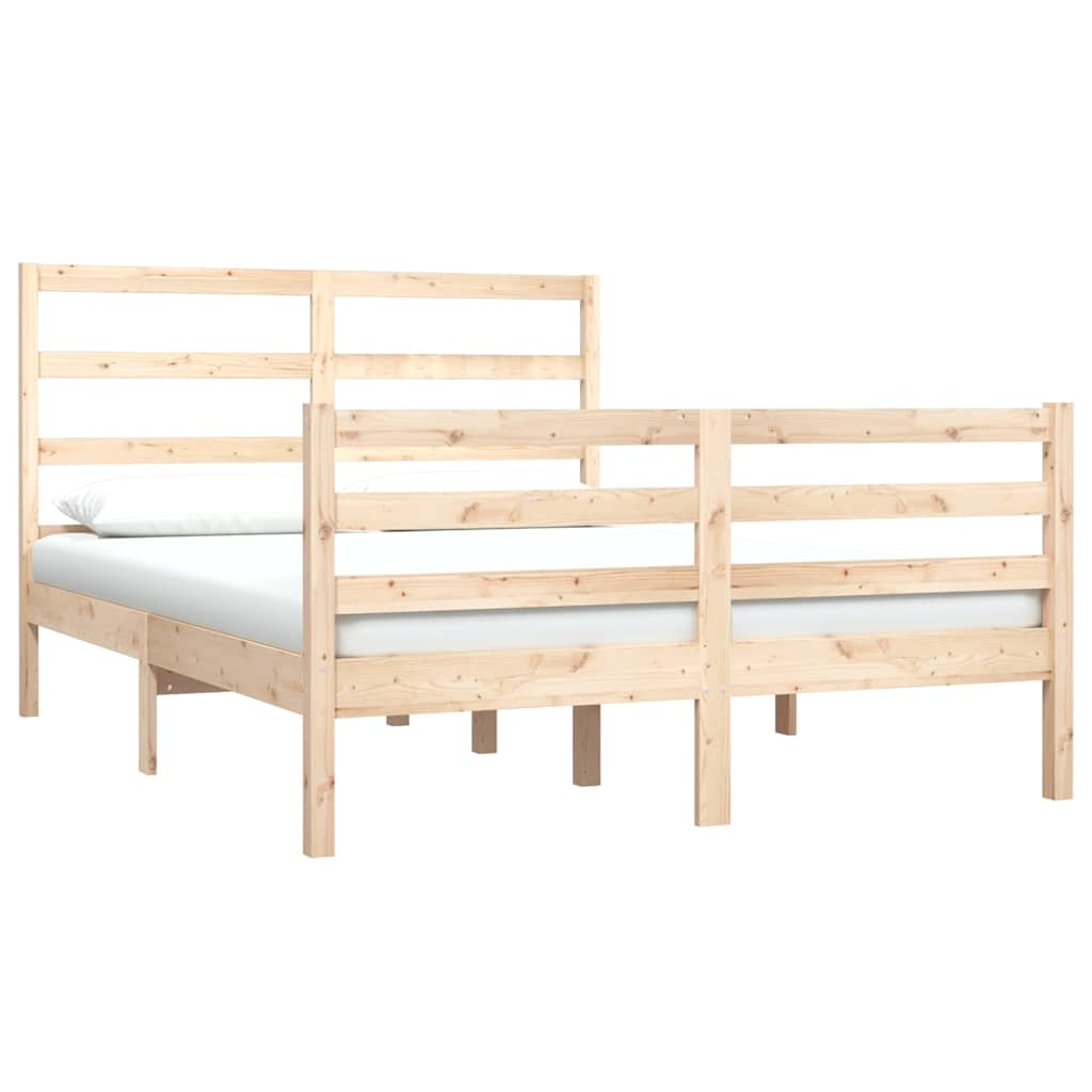 Vidaxl bedframe massief grenenhout 135x190 cm