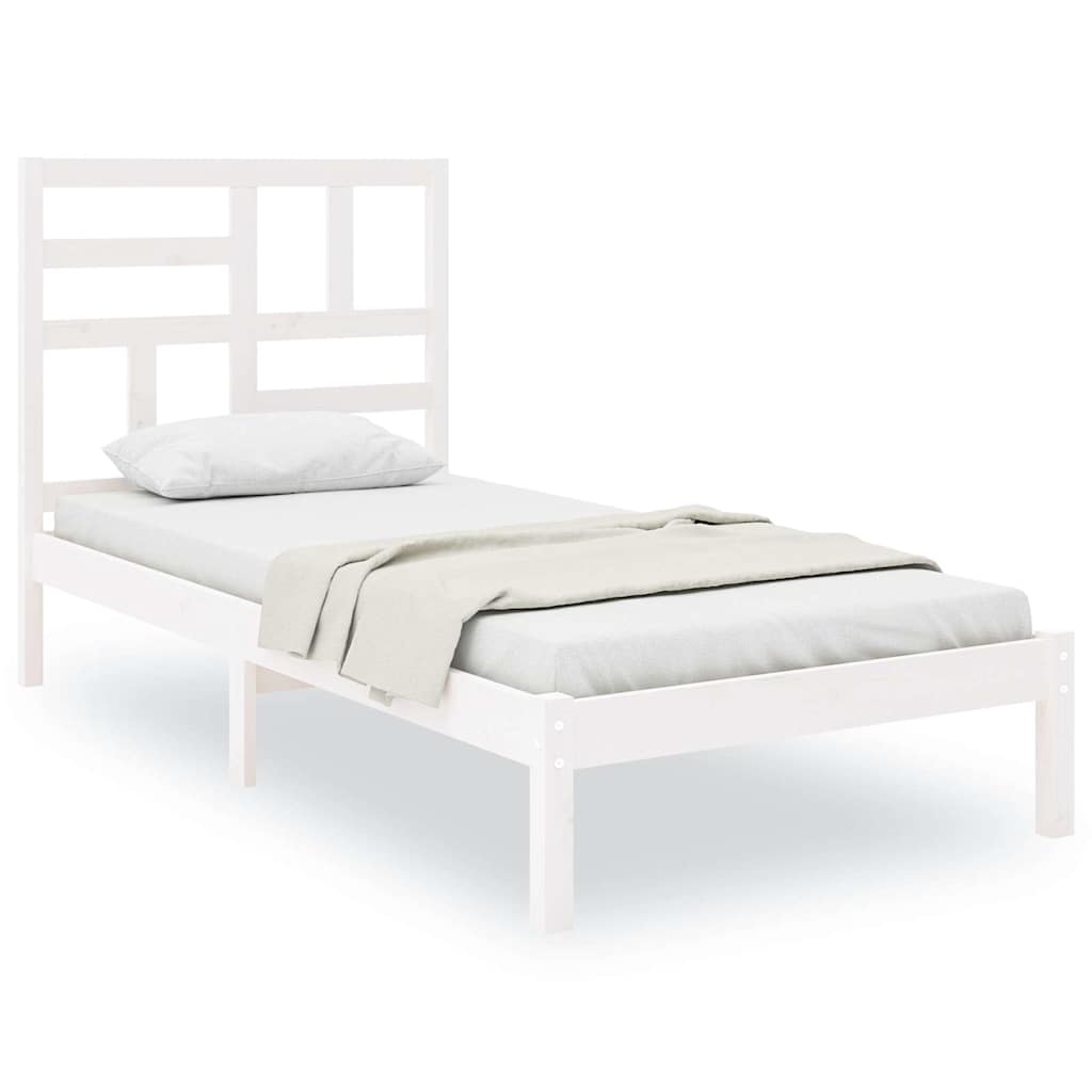Vidaxl bedframe massief hout wit 90x190 cm