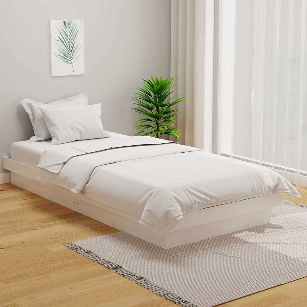 Vidaxl bedframe massief hout wit 90x200 cm