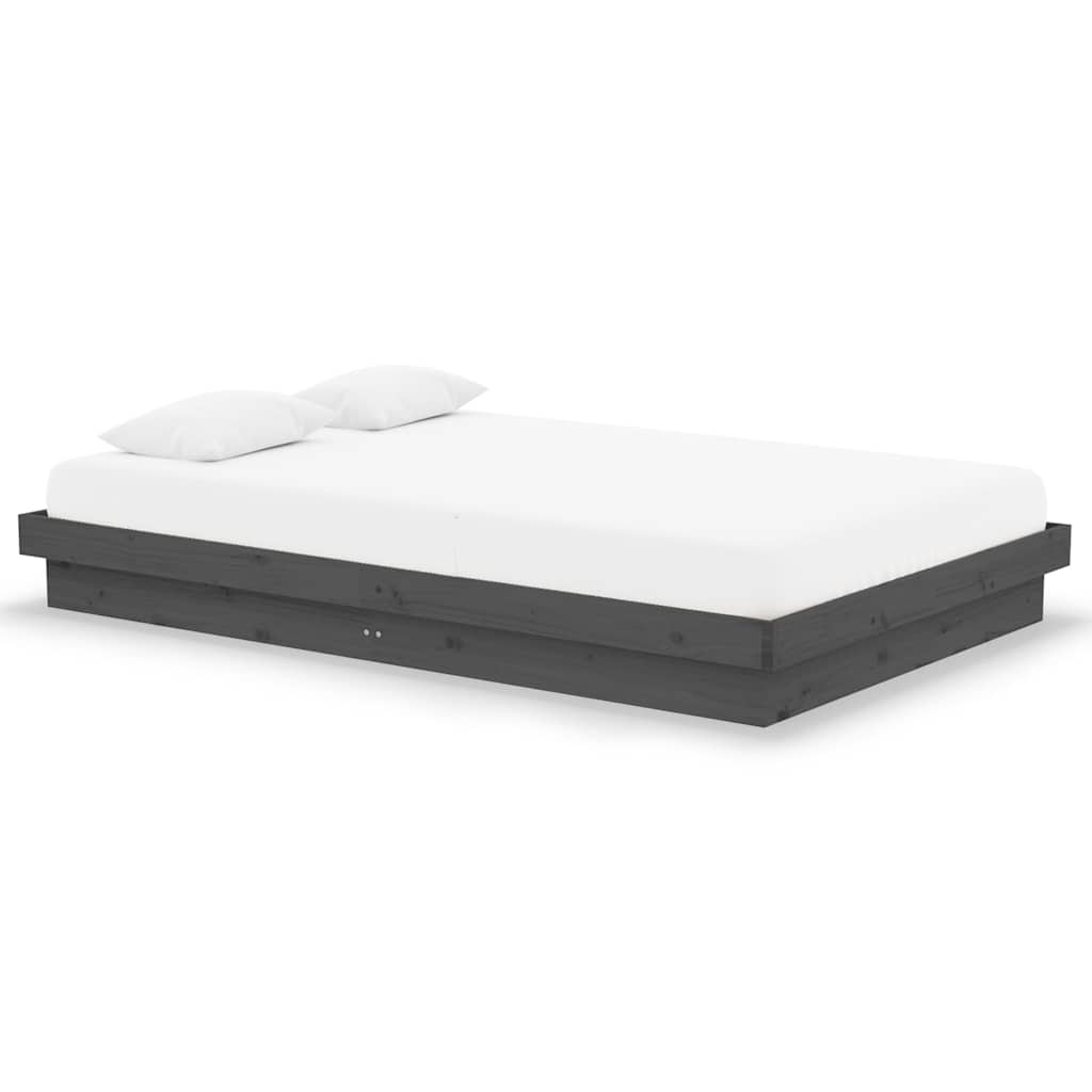 Vidaxl bedframe massief hout grijs 120x190 cm