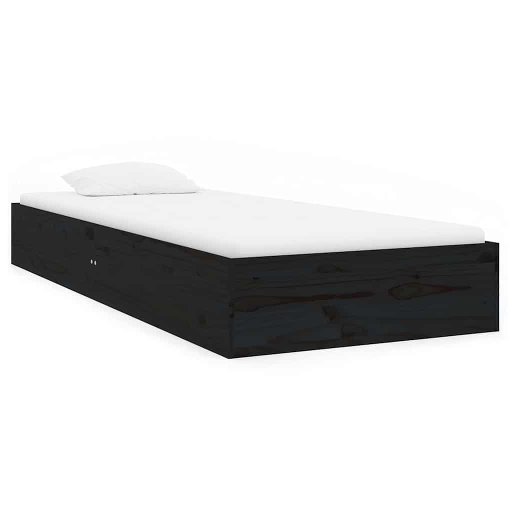 Vidaxl bedframe massief hout zwart 75x190 cm