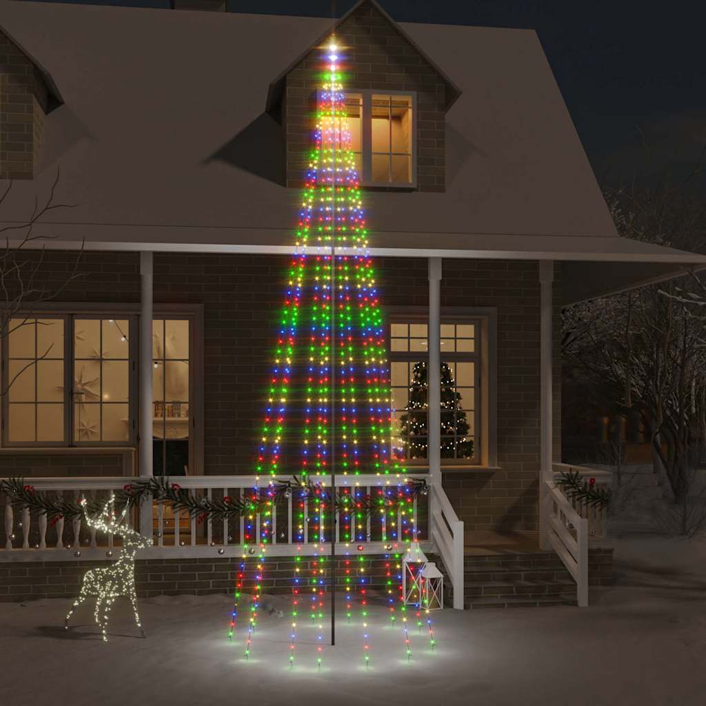 Vidaxl vlaggenmast kerstboom 732 led's meerkleurig 500 cm