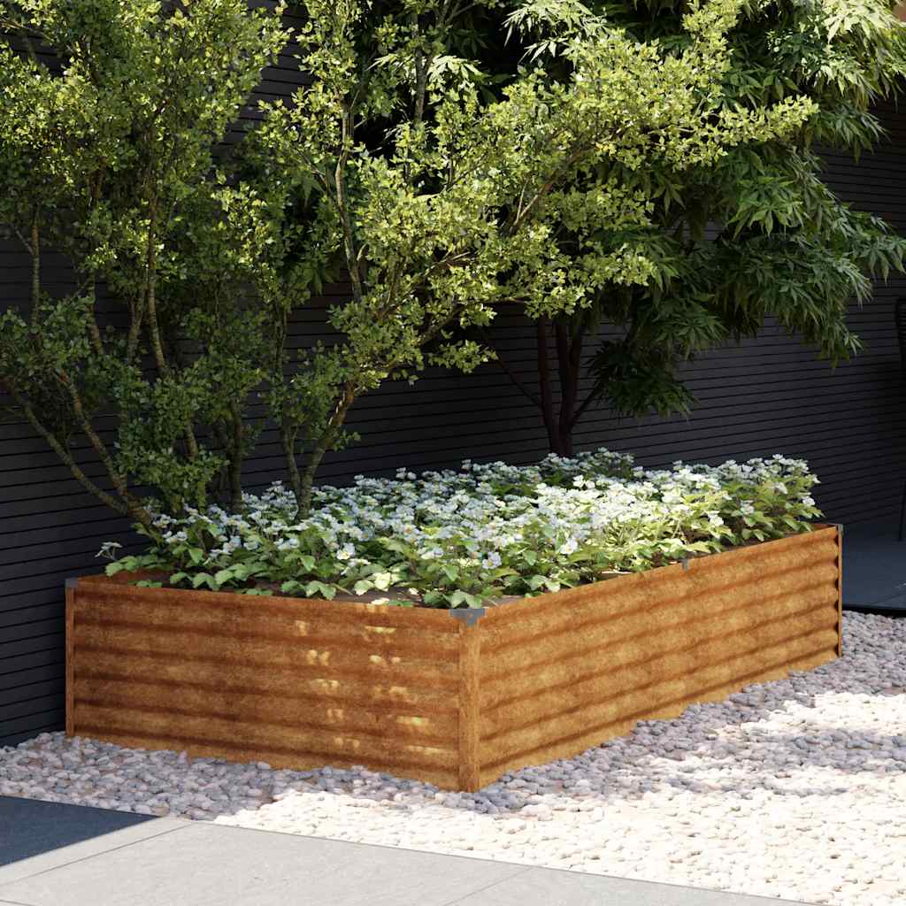 Vidaxl plantenbak verhoogd 195x100x36 cm cortenstaal
