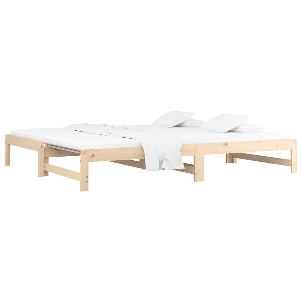 Vidaxl slaapbank uitschuifbaar 2x(80x200) cm massief grenenhout