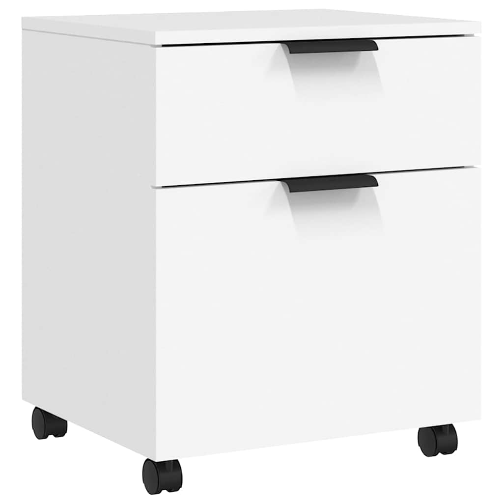 Vidaxl dossierkast verrijdbaar 45x38x54 cm bewerkt hout wit