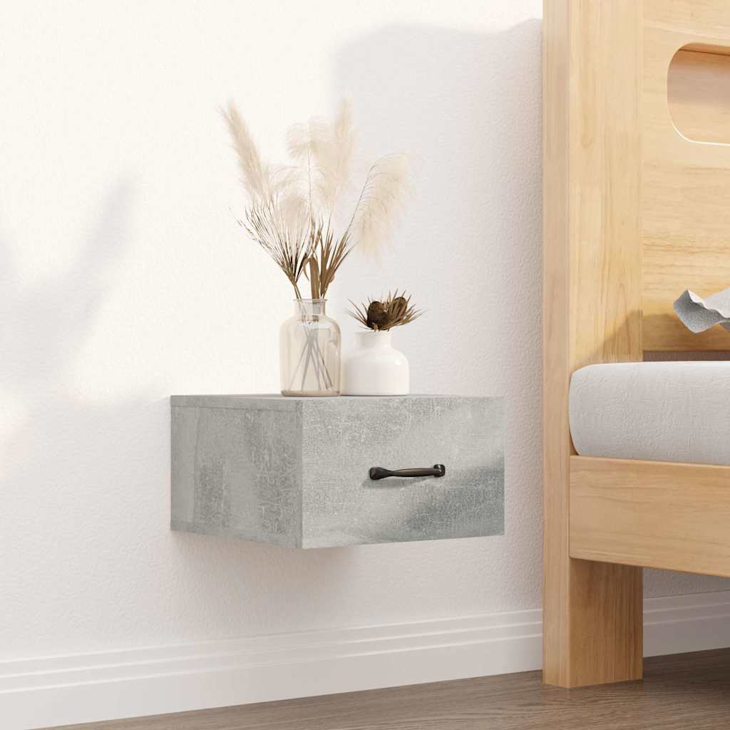 Vidaxl nachtkastjes 2 st wandgemonteerd 35x35x20 cm betongrijs