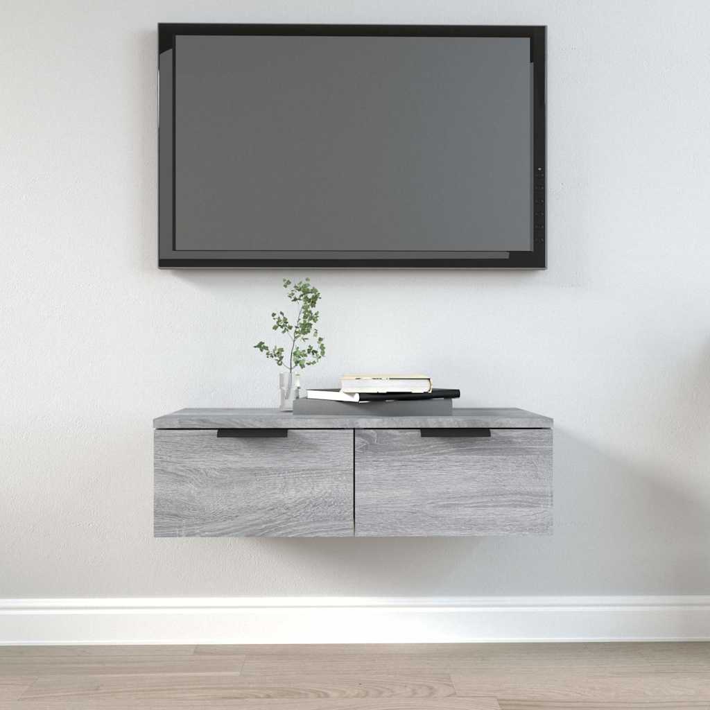 Vidaxl wandkast 68x30x20 cm bewerkt hout grijs sonoma eikenkleurig
