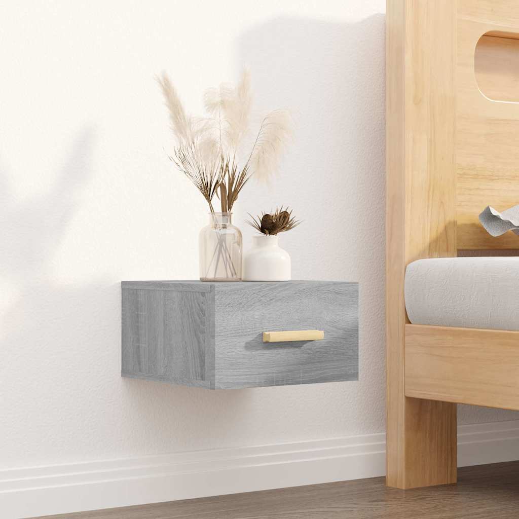 Vidaxl nachtkastjes 2 st wandgemonteerd 35x35x20 cm grijs sonoma eiken