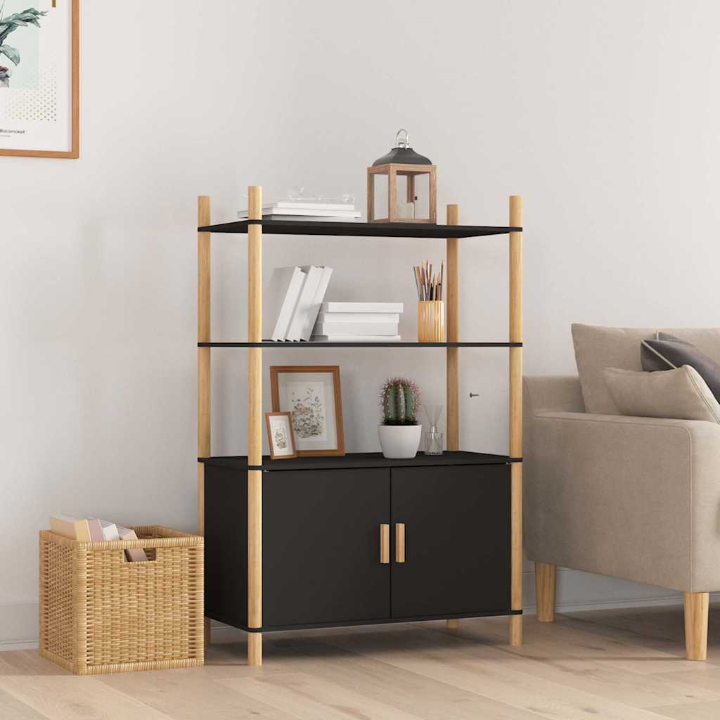 Vidaxl hoge kast 80x40x121 cm bewerkt hout zwart