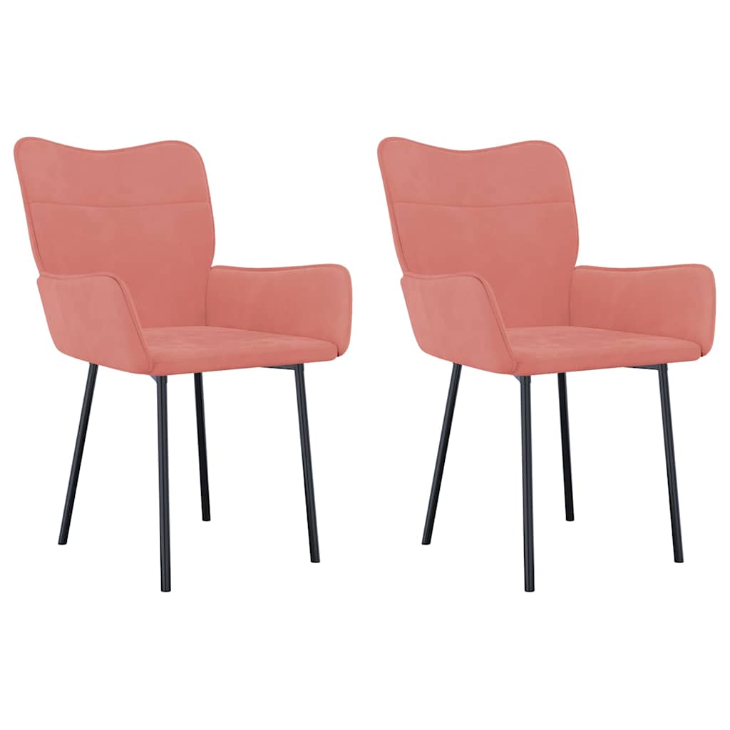 Vidaxl eetkamerstoelen 2 st fluweel roze