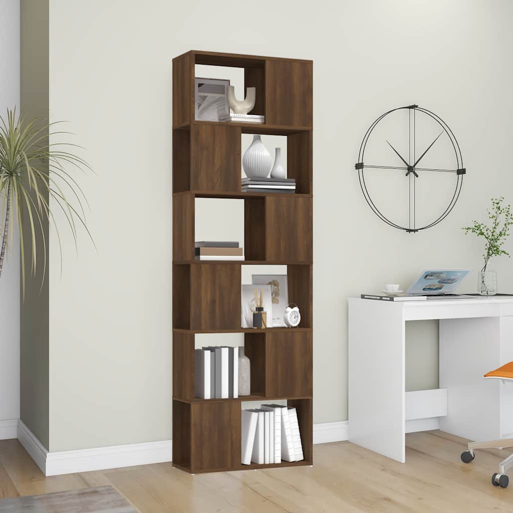 Vidaxl boekenkast kamerscherm 60x24x186 cm bruin eikenkleur