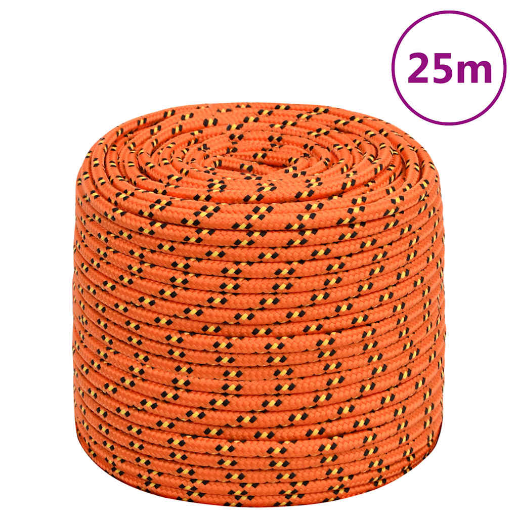 Vidaxl boottouw 6 mm 25 m polypropyleen oranje