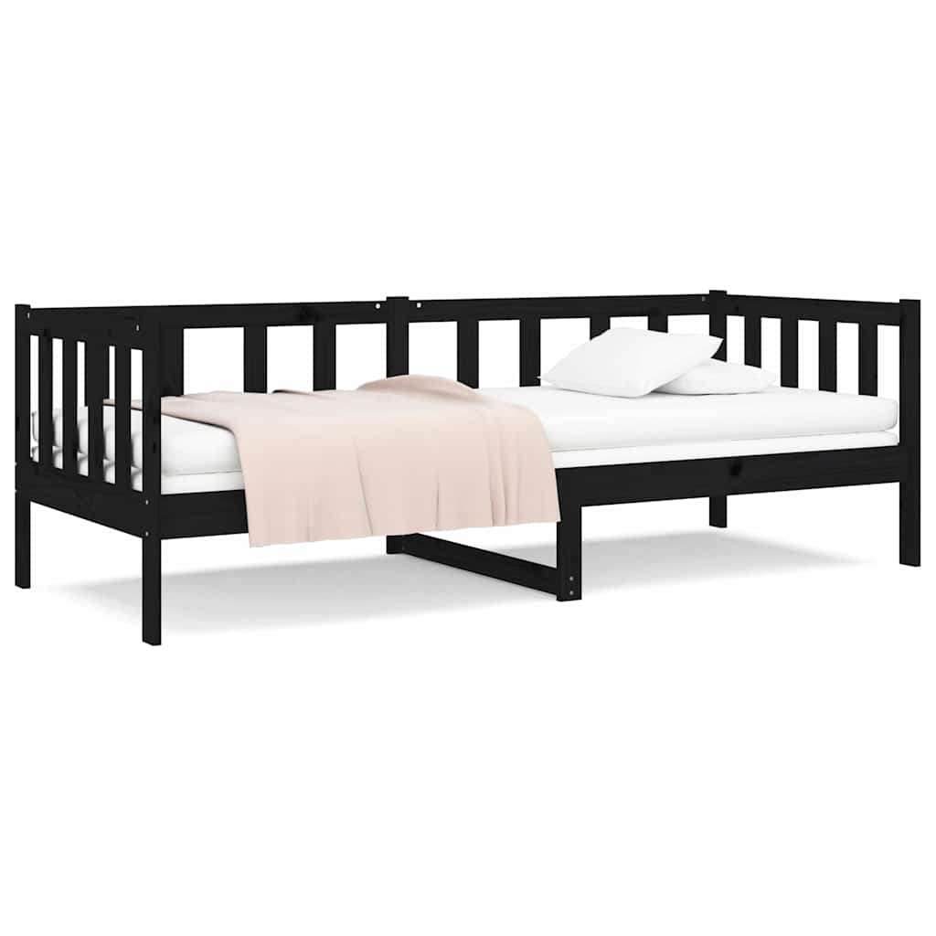 Vidaxl slaapbank 90x190 cm massief grenenhout zwart