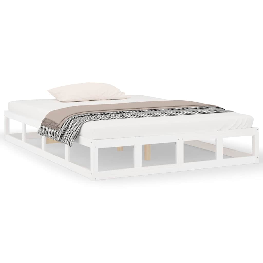 Vidaxl bedframe massief hout wit 140x190 cm