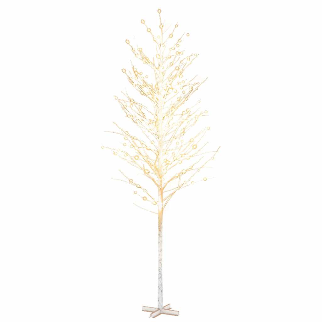 Vidaxl berkenboom led 672 led's warmwit 400 cm wit