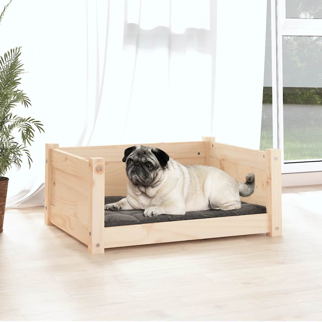 Vidaxl hondenbed 65,5x50,5x28 cm massief grenenhout