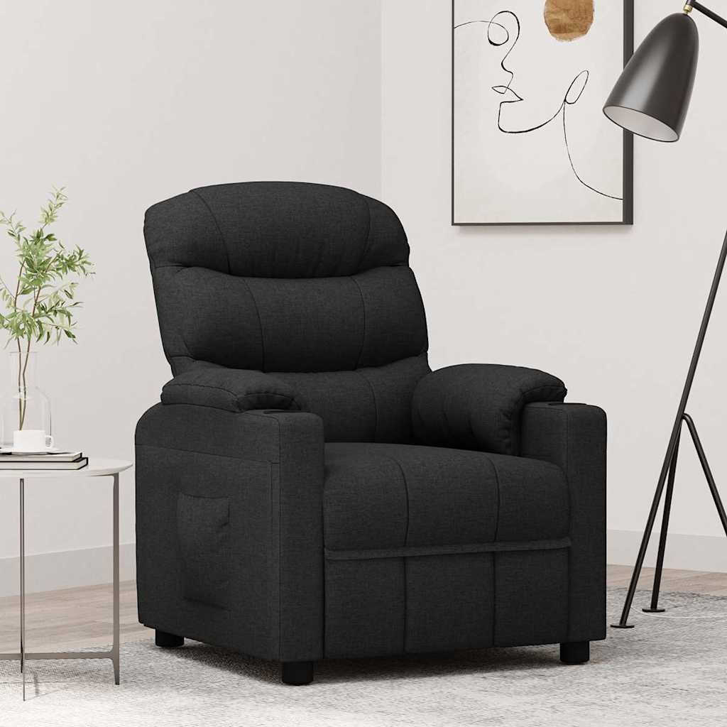 Vidaxl fauteuil verstelbaar stof zwart