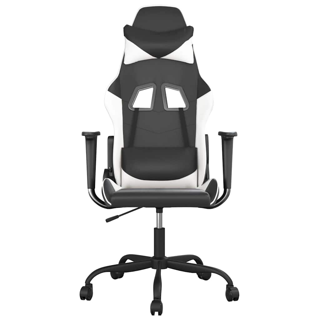 Vidaxl massage gamestoel kunstleer zwart en wit