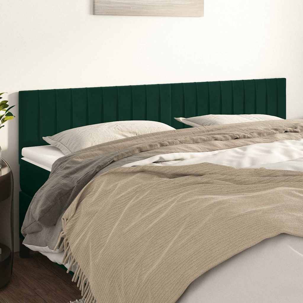 Vidaxl hoofdborden 2 st 80x5x78 88 cm fluweel donkergroen