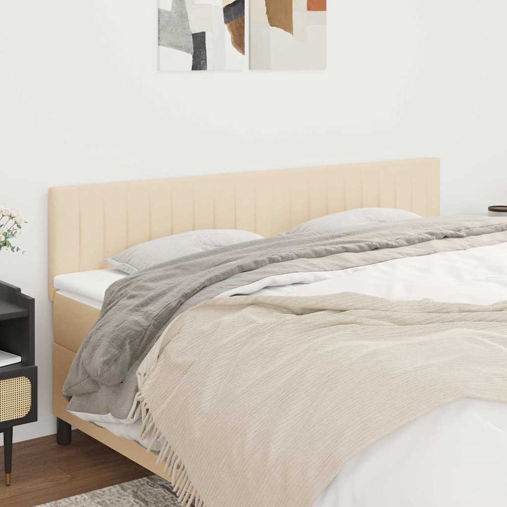 Vidaxl hoofdborden 2 st 100x5x78 88 cm stof crèmekleurig