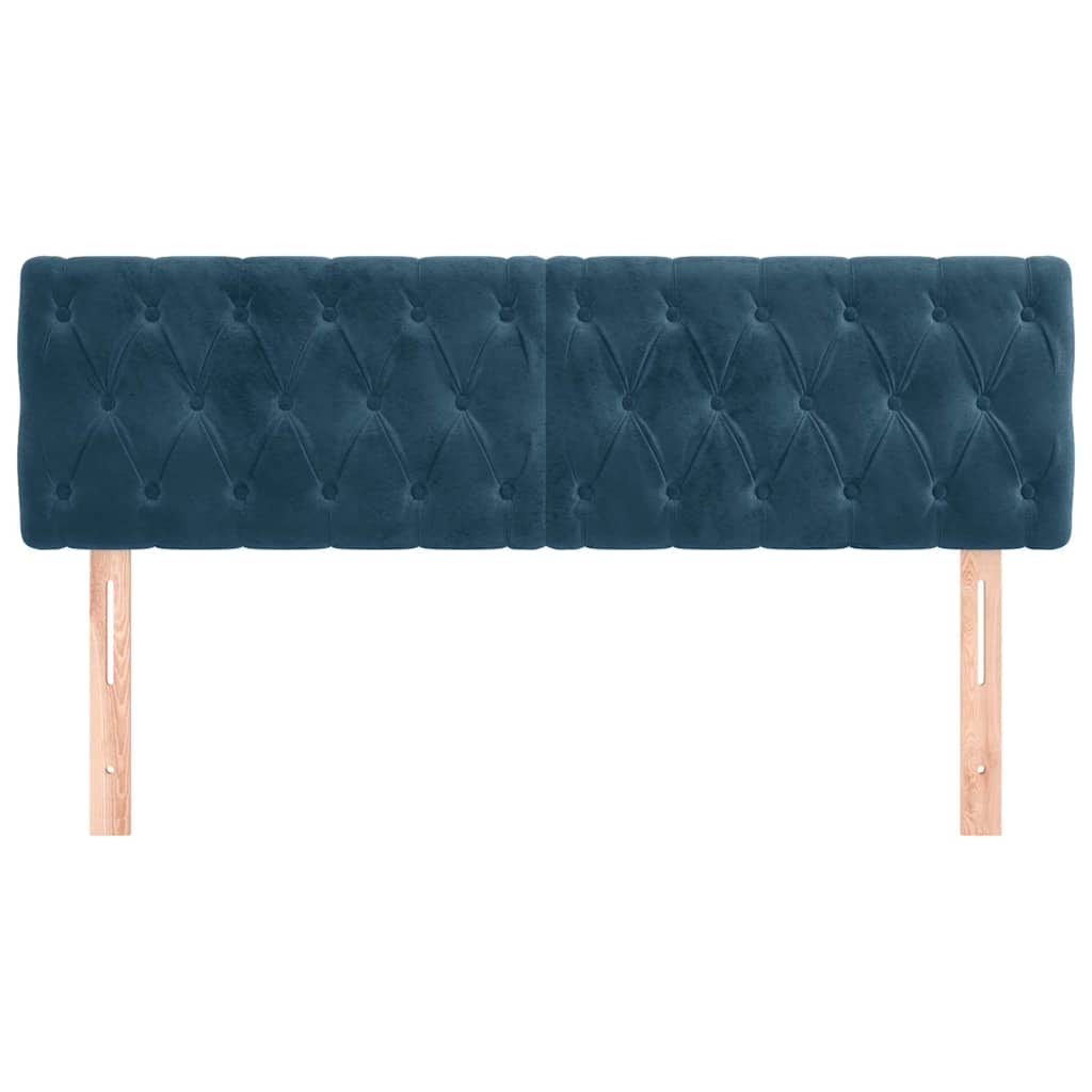 Vidaxl hoofdborden 2 st 80x7x78 88 cm fluweel donkerblauw