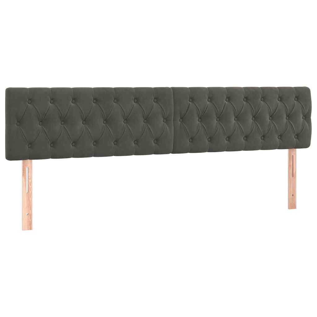 Vidaxl hoofdborden 2 st 90x7x78 88 cm fluweel donkergrijs