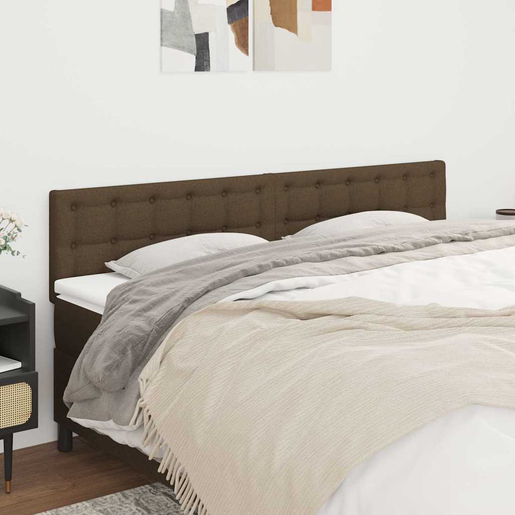 Vidaxl hoofdborden 2 st 90x5x78 88 cm stof donkerbruin