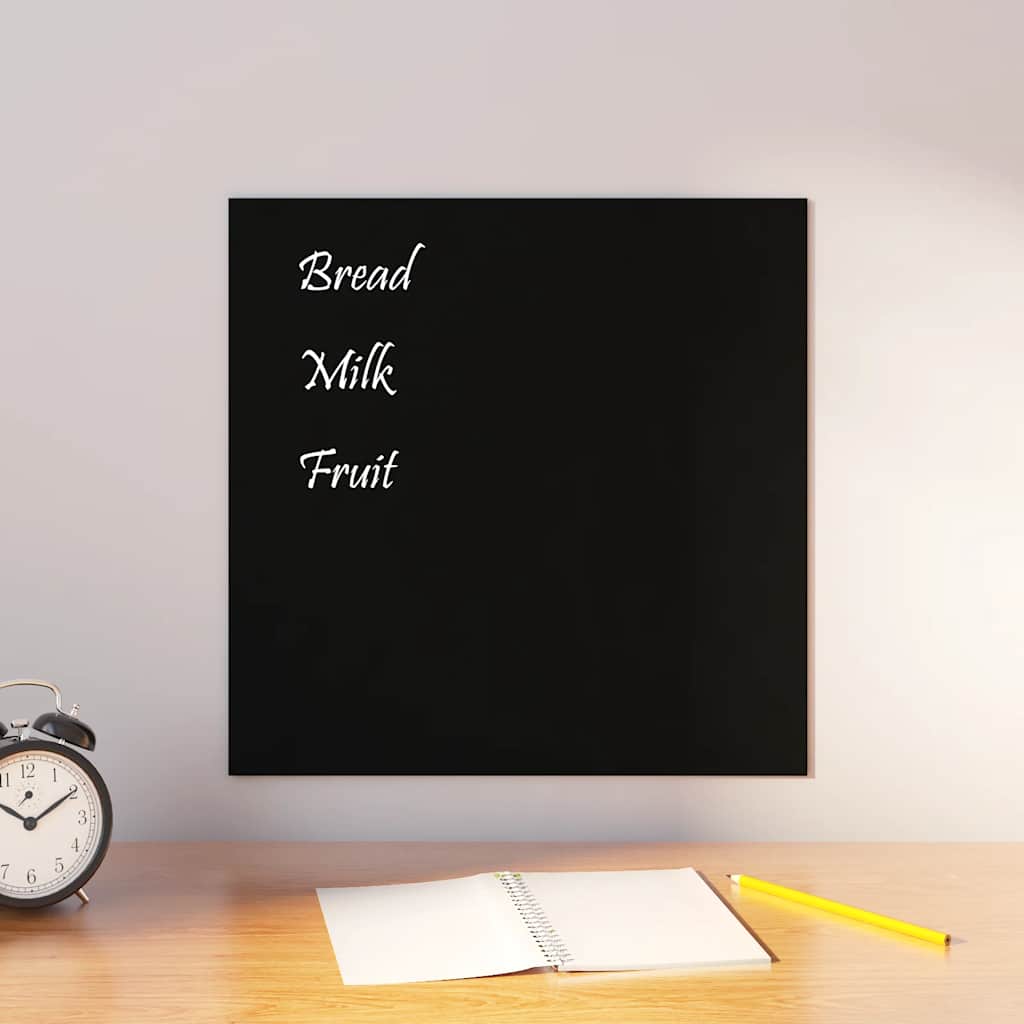 Vidaxl magneetbord wandgemonteerd 40x40 cm gehard glas zwart