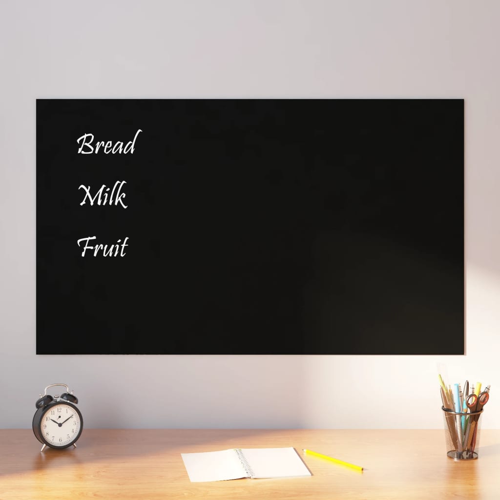 VidaXL Magneetbord wandgemonteerd 100x60 cm gehard glas zwart