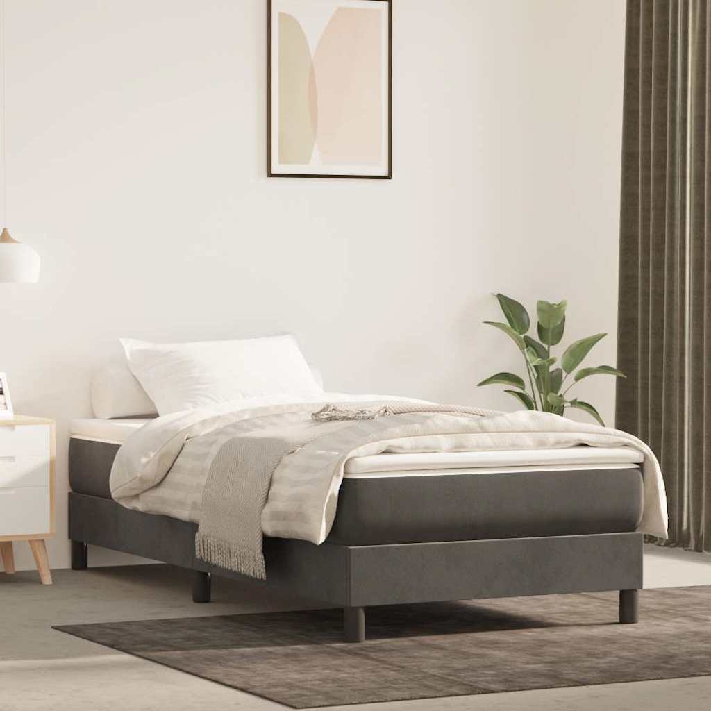 Vidaxl pocketveringmatras medium 80x200x20 cm fluweel donkergrijs