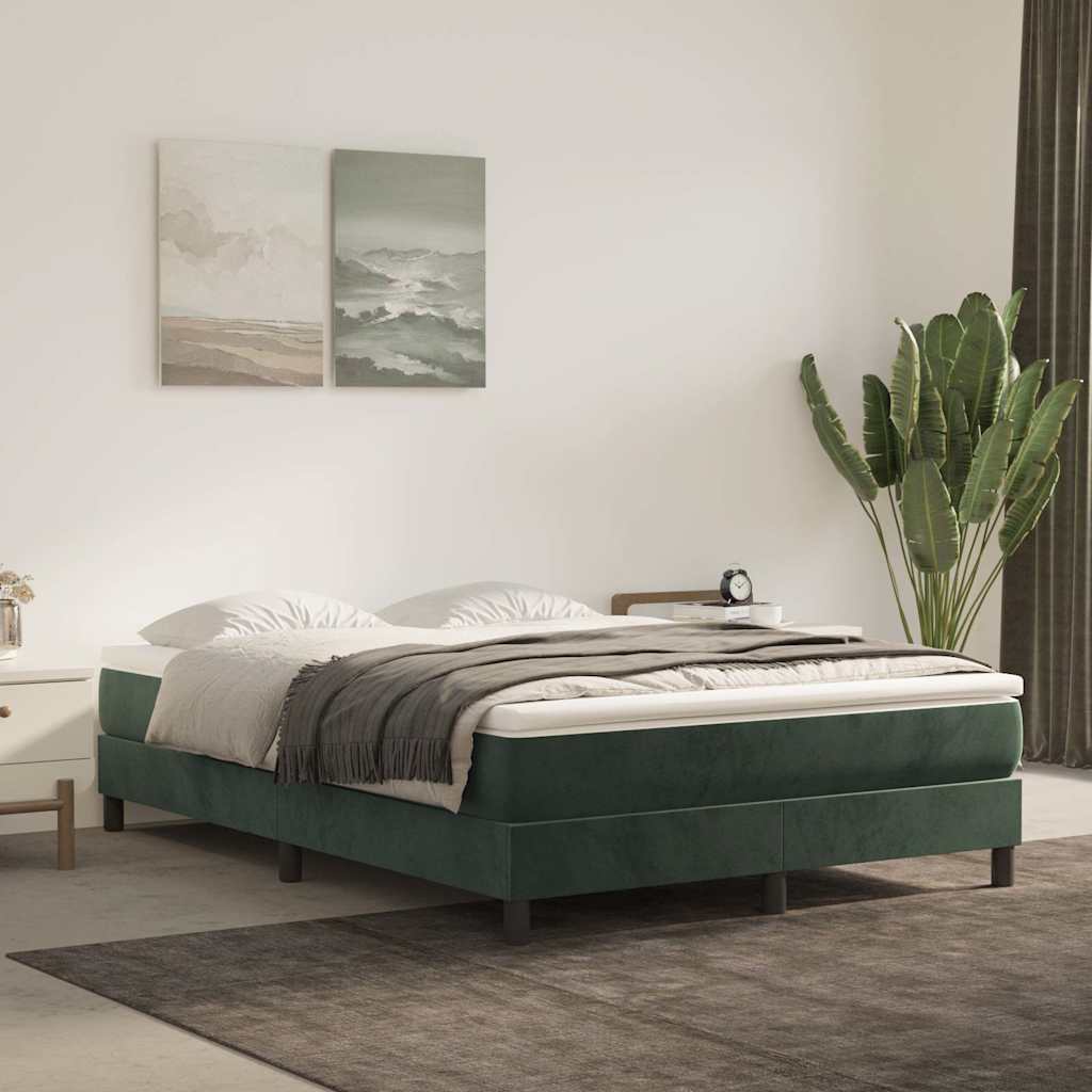 Vidaxl pocketveringmatras medium 140x190x20 cm fluweel donkergroen