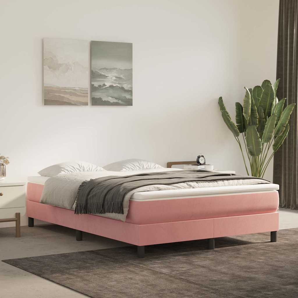 Vidaxl pocketveringmatras medium 140x200x20 cm fluweel roze