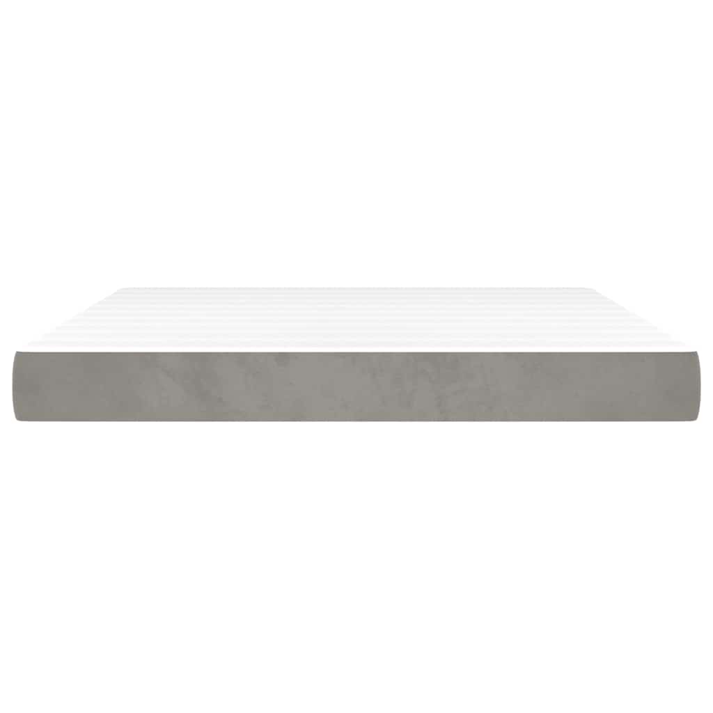 Vidaxl pocketveringmatras medium 160x200x20 cm fluweel lichtgrijs