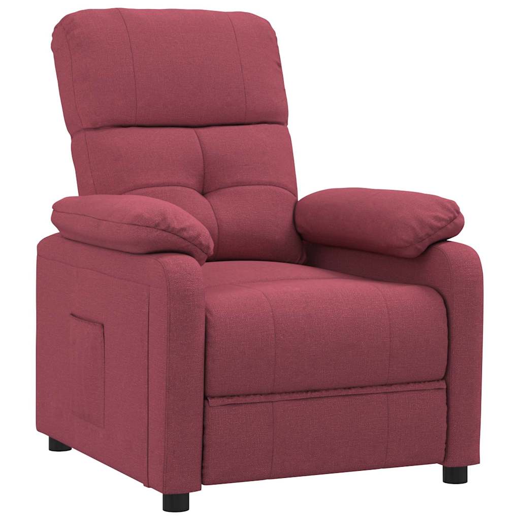 Vidaxl fauteuil verstelbaar stof wijnrood