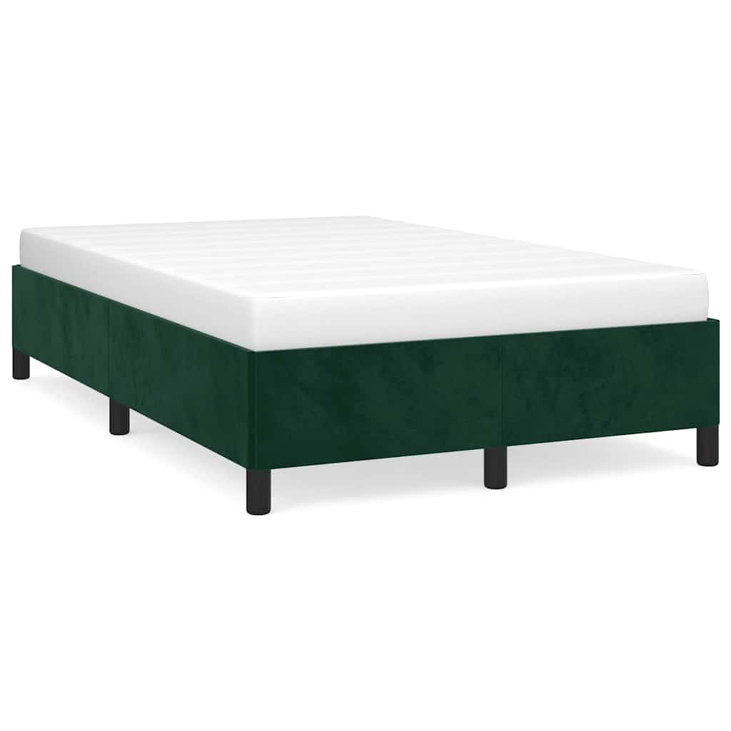Vidaxl bedframe zonder matras 120x200 cm fluweel donkergroen