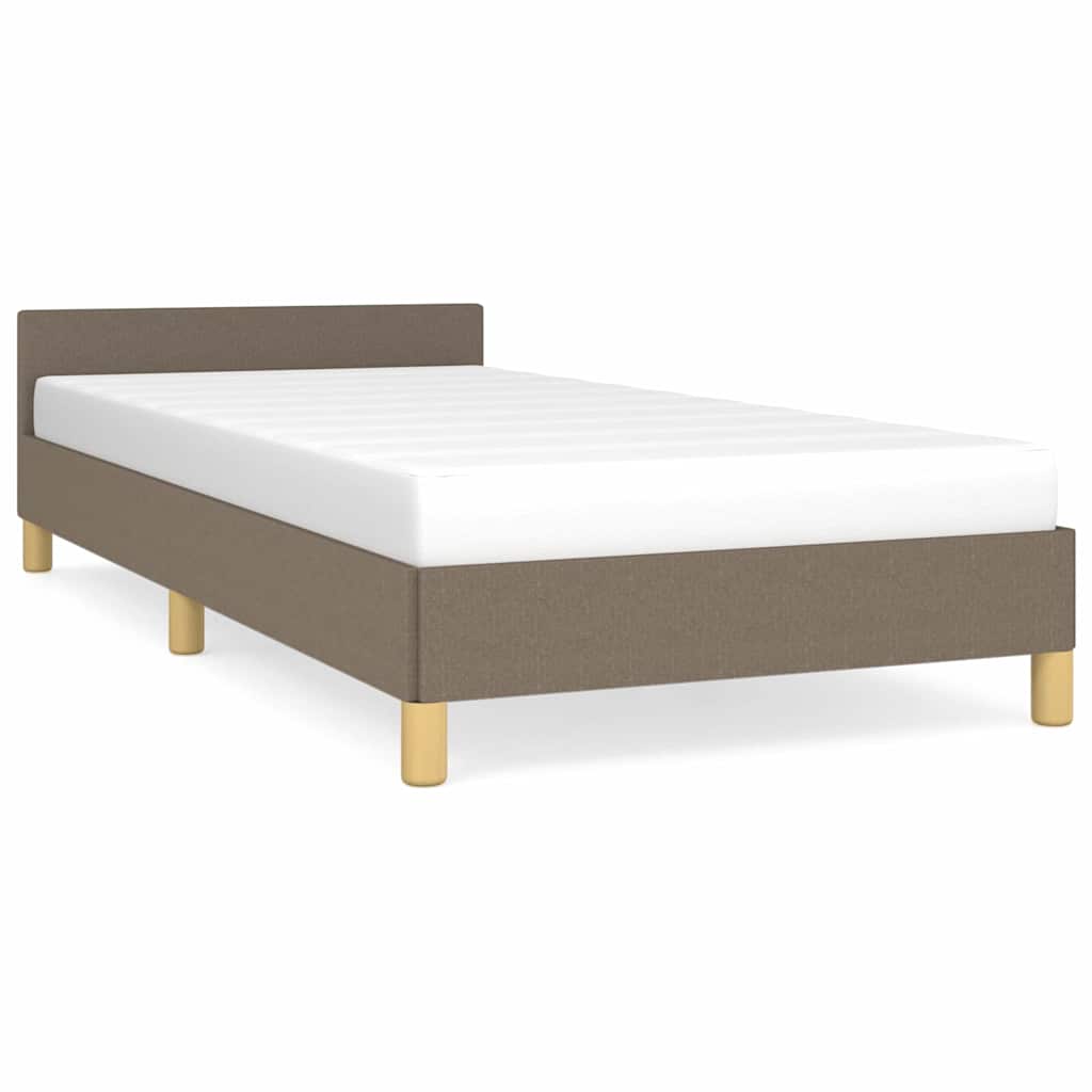 Vidaxl bedframe met hoofdeinde zonder matras 90x190 cm stof taupe