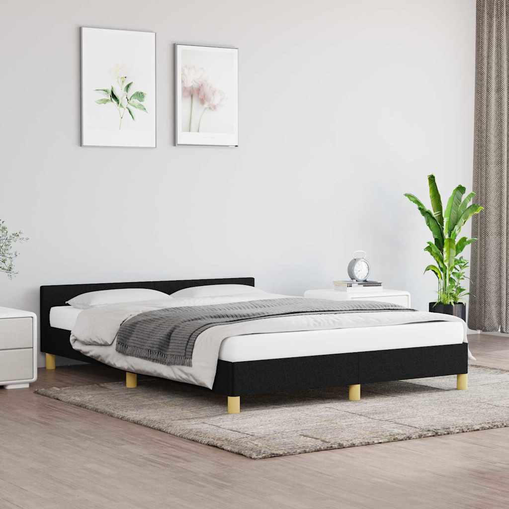 Vidaxl bedframe zonder matras stof zwart 140x190 cm