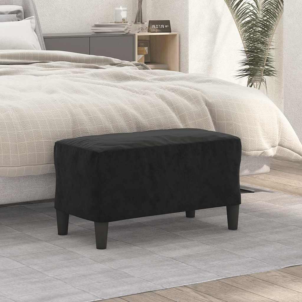 Vidaxl bankje 70x35x41 cm fluweel zwart