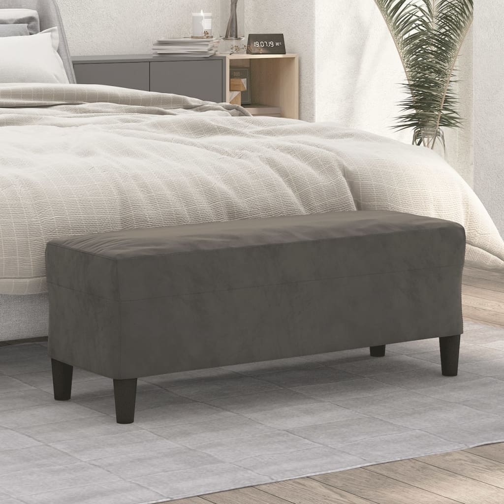 Vidaxl bankje 100x35x41 cm fluweel donkergrijs