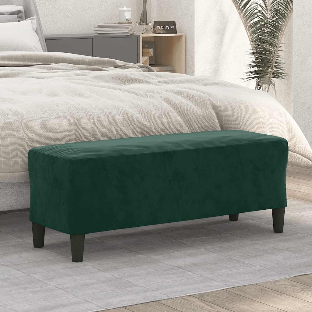 Vidaxl bankje 100x35x41 cm fluweel donkergroen