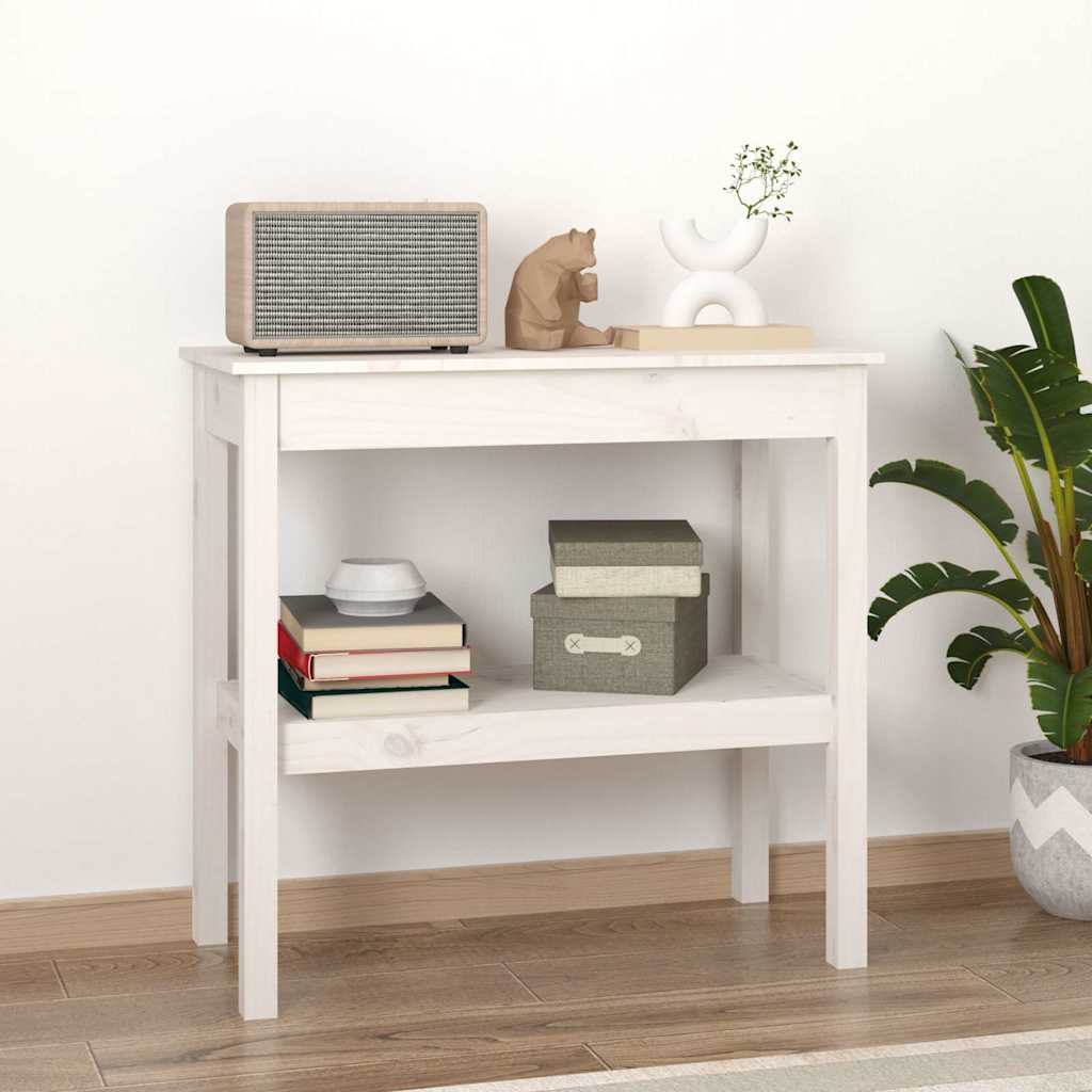 Vidaxl wandtafel 80x40x75 cm massief grenenhout wit