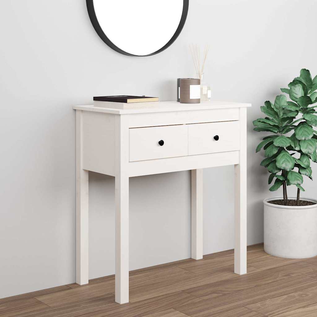 Vidaxl wandtafel 70x35x75 cm massief grenenhout wit