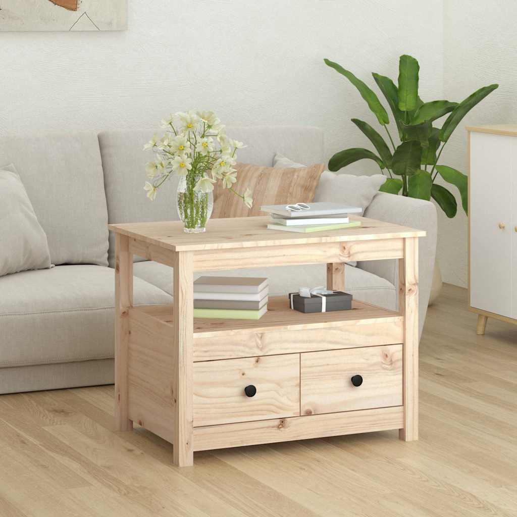 Vidaxl salontafel 71x49x55 cm massief grenenhout