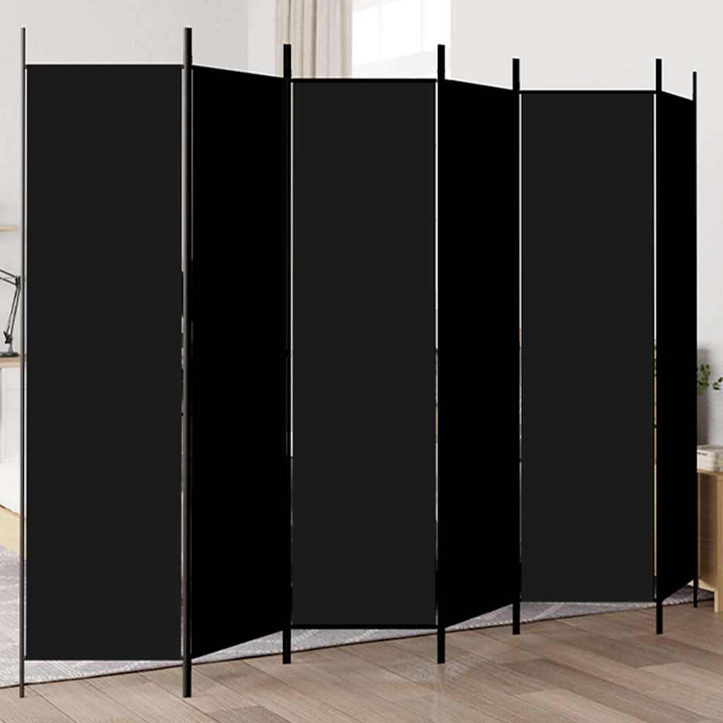 Vidaxl kamerscherm met 6 panelen 300x200 cm stof zwart