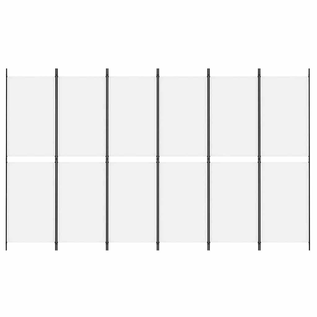 Vidaxl kamerscherm met 6 panelen 300x180 cm stof wit