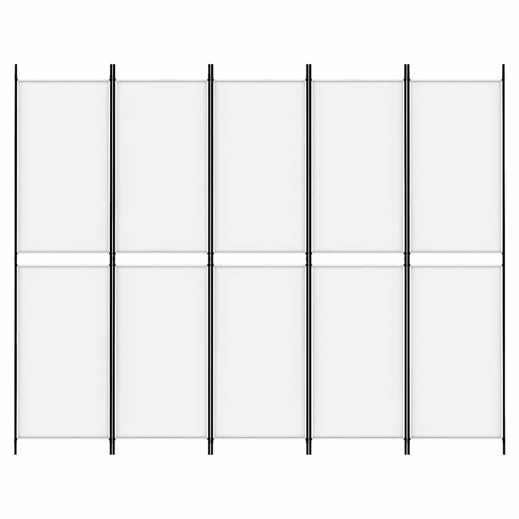 Vidaxl kamerscherm met 5 panelen 250x200 cm stof wit
