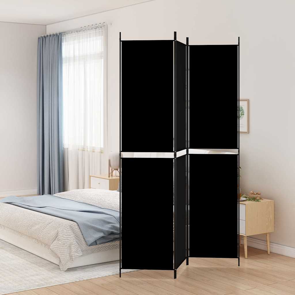 Vidaxl kamerscherm met 3 panelen 150x220 cm stof zwart